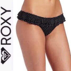 NWT Roxy black white polka dot bikini bottom